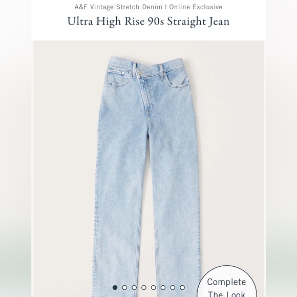 Abercrombie & Fitch high rise 90’s straight crossover light wash - Picture 2 of 8